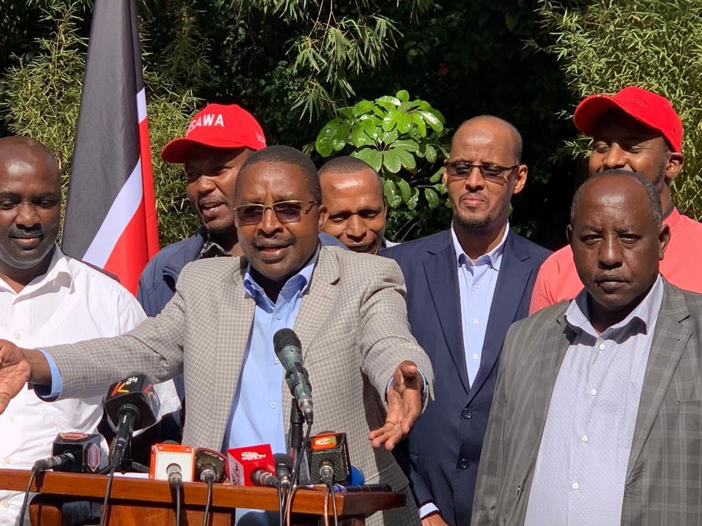 Party Leader addresses the media